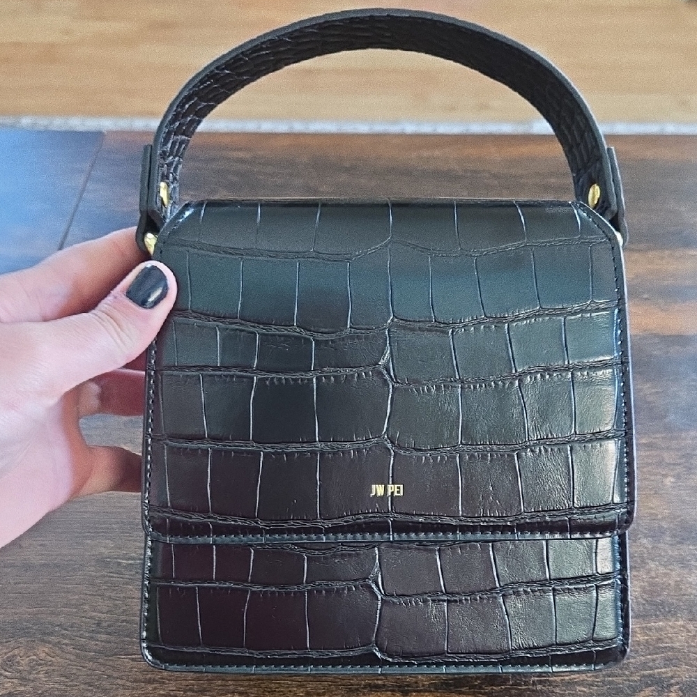 JW PEI Fae Top Handle Bag - Black Croc